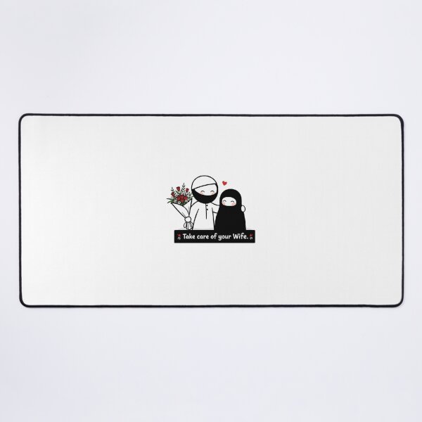 Item preview, Muslim Couple Love Sticker | Take Care Of Your Wife | Islamic Cute Niqab Art | Minimal Aesthetic Sticker designed and sold by Bysma.