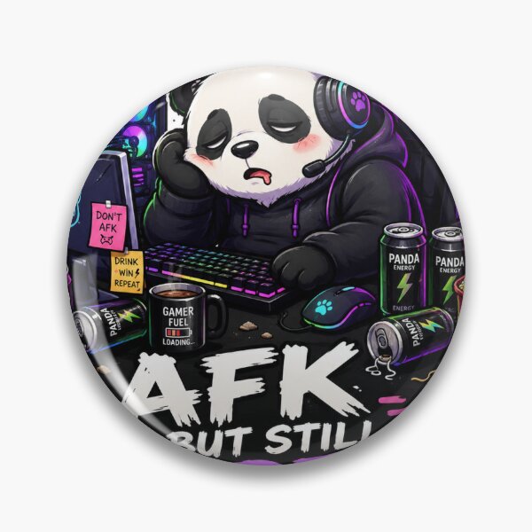 Item preview, AFK But Still Tired Sleepy Gamer Panda Sticker designed and sold by PixelPanda28.