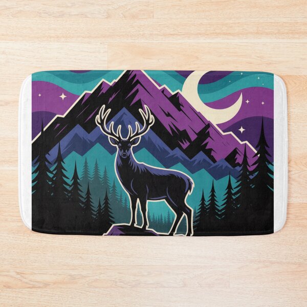 Item preview, Majestic Deer Under Galaxy Sky – Mountain Night Art designed and sold by Gabe1983.