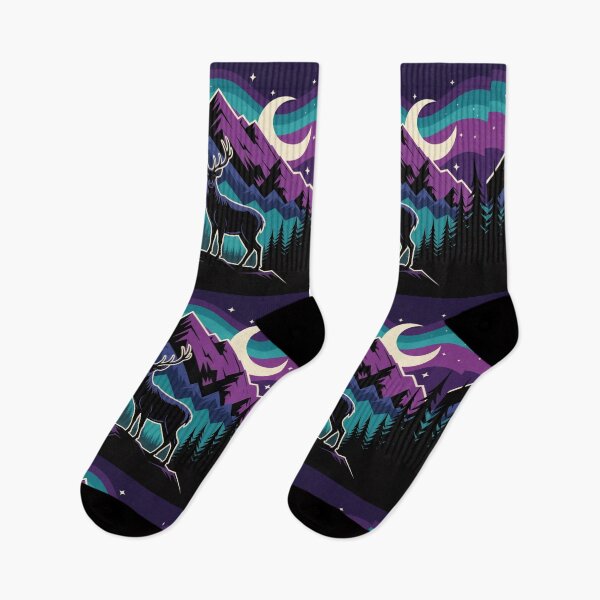 Item preview, Majestic Deer Under Galaxy Sky – Mountain Night Art designed and sold by Gabe1983.