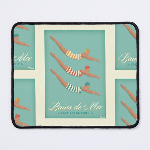 Item preview, Bains de Mer Vintage Swimmers Diving Beach Holiday Travel Poster : Art Deco designed and sold by artofuniverse.