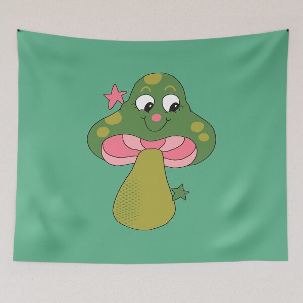 Item preview, Seta retro con cara feliz (verde) designed and sold by yellowflowerhut.