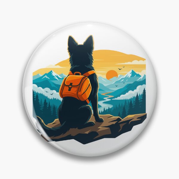 Item preview, Adventure Buddy Dog Hiking Mountain designed and sold by TavellynArt.