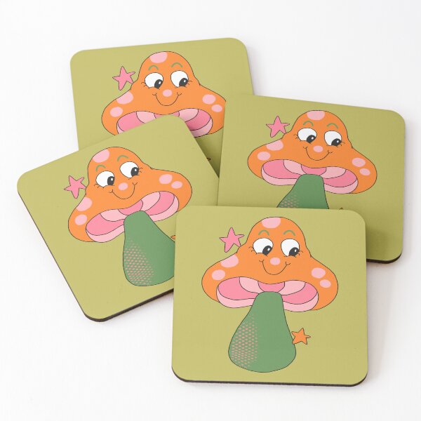 Item preview, Happy Face Retro Mushroom (Orange) designed and sold by yellowflowerhut.