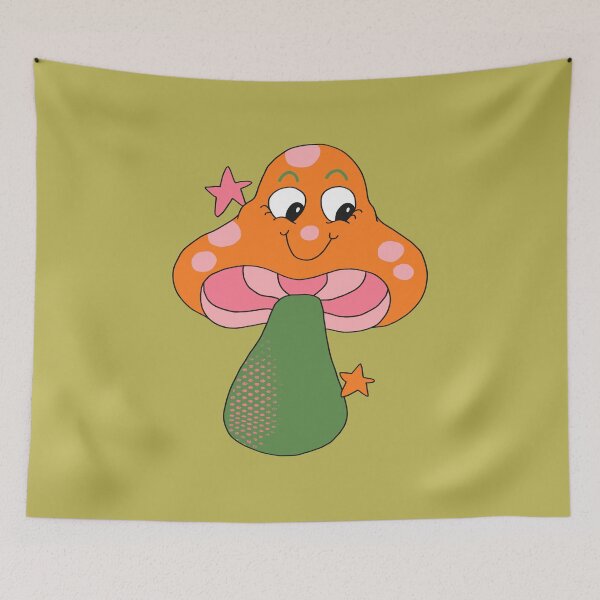 Item preview, Seta retro con cara feliz (naranja) designed and sold by yellowflowerhut.