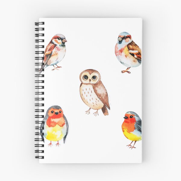 Item preview, Watercolor Bird Sticker Set | Robin Owl Sparrow | Filora Atelier Art designed and sold by Filora Atelier | Bird Art.