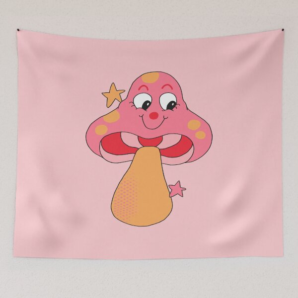 Item preview, Seta retro con cara feliz (rosa) designed and sold by yellowflowerhut.