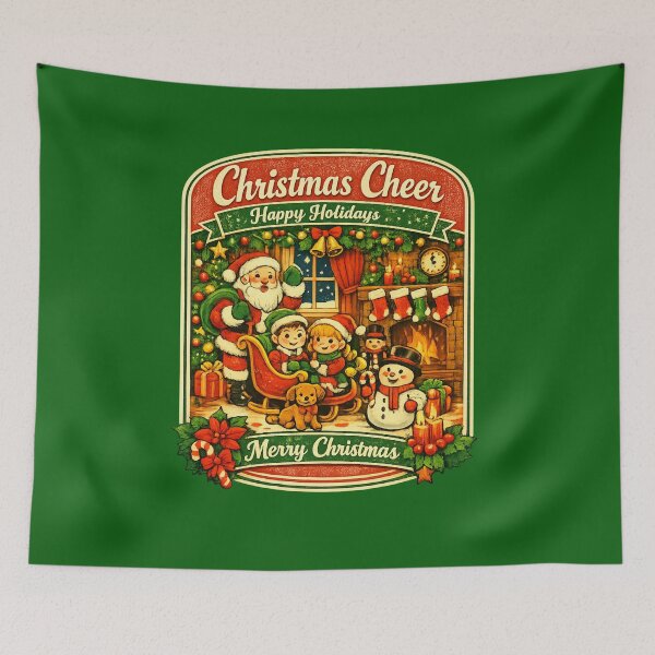 Item preview, Christmas Cheer Santa And Snowman Retro Holiday Aesthetic designed and sold by Log77.