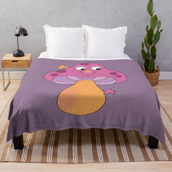 Item preview, Happy Face Retro Mushroom (Purple) designed and sold by yellowflowerhut.