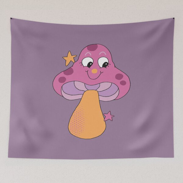Item preview, Seta retro con cara feliz (morada) designed and sold by yellowflowerhut.