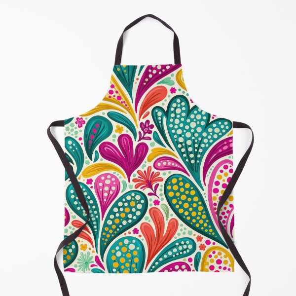 Item preview, Colorful folk floral doodle pattern designed and sold by The Artful Nook.