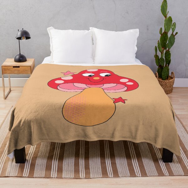Item preview, Happy Face Retro Mushroom (Red) designed and sold by yellowflowerhut.