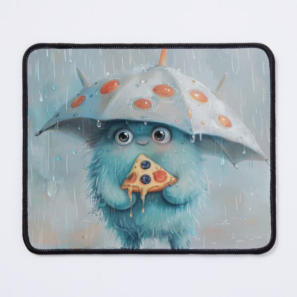 Item preview, Cute Monster Using Pizza as Umbrella designed and sold by OopsIDrewIt.