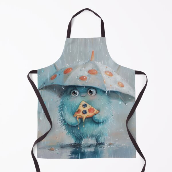 Item preview, Cute Monster Using Pizza as Umbrella designed and sold by OopsIDrewIt.