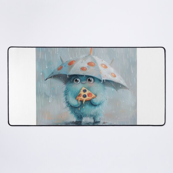 Item preview, Cute Monster Using Pizza as Umbrella designed and sold by OopsIDrewIt.