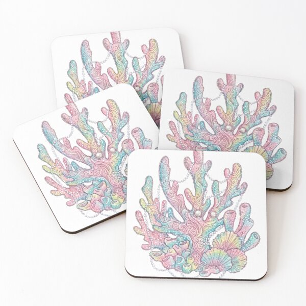 Item preview, Pastel Watercolor Coral Reef Artistic Illustration designed and sold by artbywafa2025.