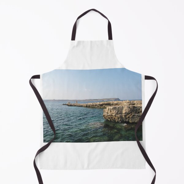 Item preview, Rocky Coastal Cliffs Over Clear Turquoise Sea With Submerged Rocks and Sunny Sky designed and sold by Nmallia.