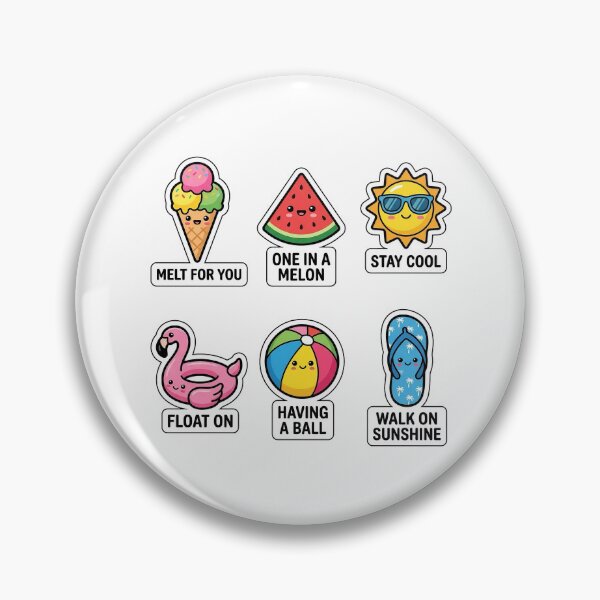 Item preview, Kawaii Summer Splash Sticker Pack - Cute Ice Cream & Pool Puns designed and sold by SimpleP.