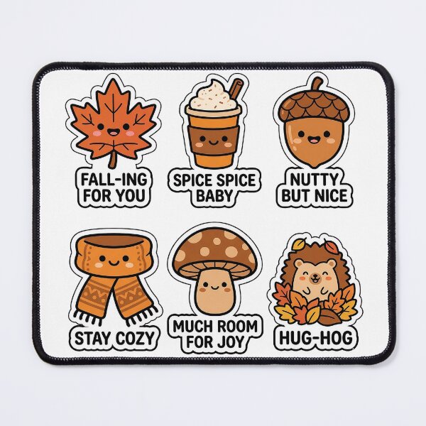 Item preview, Kawaii Autumn Vibes Sticker Pack - Cute Maple Leaf & Pumpkin Spice Puns designed and sold by SimpleP.