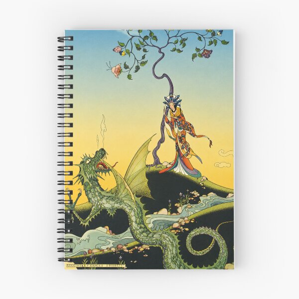 Item preview, Asian Princess and Dragon by Virginia Frances Sterrett - Art Nouveau Dragon Fantasy Illustration Vintage Wall Art for Mythology Lovers designed and sold by RickE.