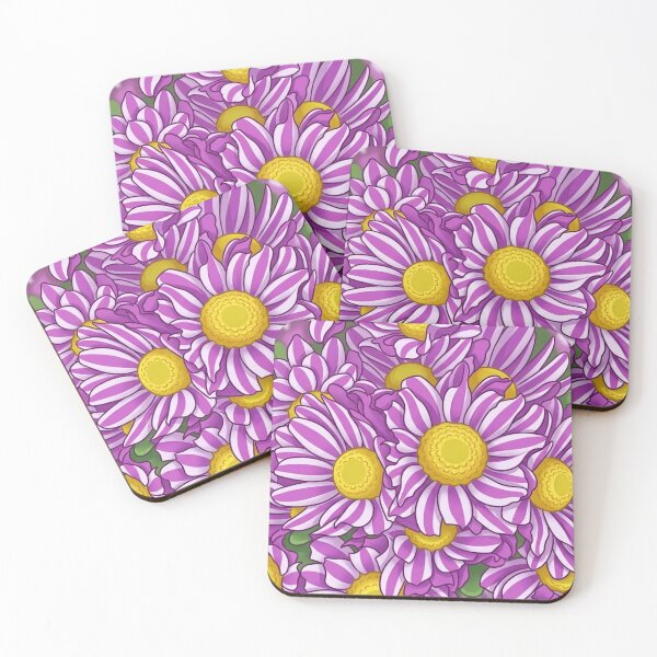 Item preview, Whimsical Pink & Purple Daisy Illustration – Vibrant Floral Cartoon Art Print designed and sold by AirCrayons27.