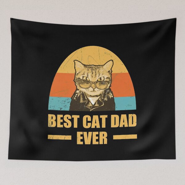 Item preview, BEST CAT DAD EVER Retro Sunset Biker Cat designed and sold by GiaoCalonas.