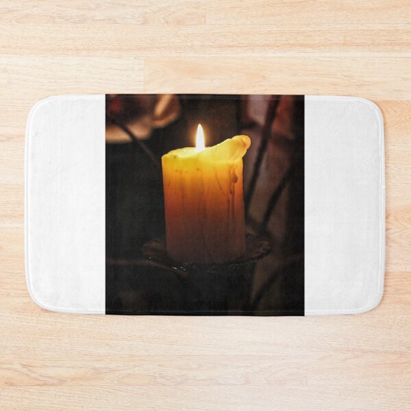 Item preview, Warm Candle Flame On Dripping Wax In Dark Room Creating Cozy Spiritual Romantic Mood designed and sold by Nmallia.