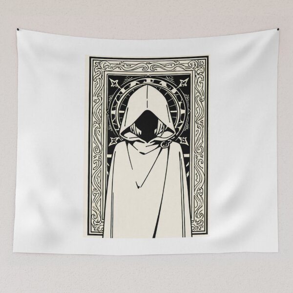 Item preview, Fashion - Man in White Hooded Cloak Hidden Face Streetwear Anime Variant 2 designed and sold by AnimeShin.