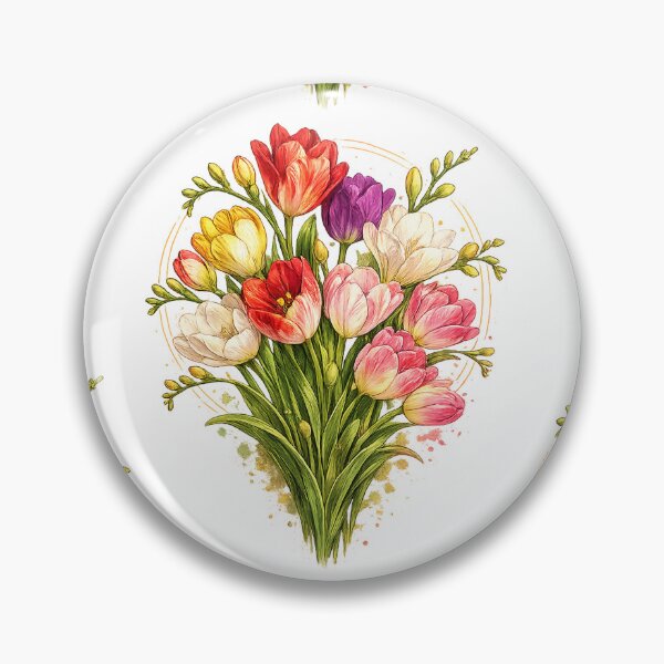 Item preview, Colorful Tulip Bouquet – Botanical Spring Floral Art designed and sold by Clothes With Smiling Animals Walt Gral.