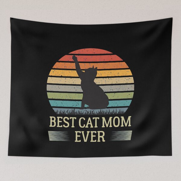Item preview, Best Cat Mom Ever Retro Sunset Cat designed and sold by GiaoCalonas.
