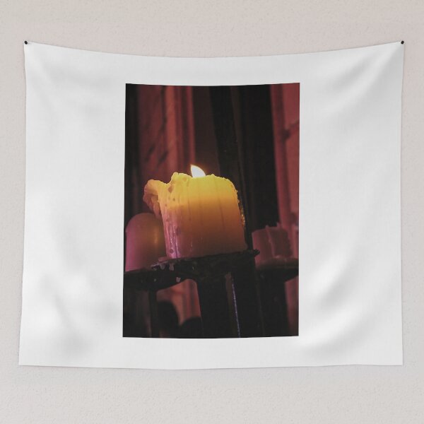 Item preview, Warm Candle Flame On Dripping Wax In Dark Room Creating Cozy Spiritual Romantic Mood designed and sold by Nmallia.