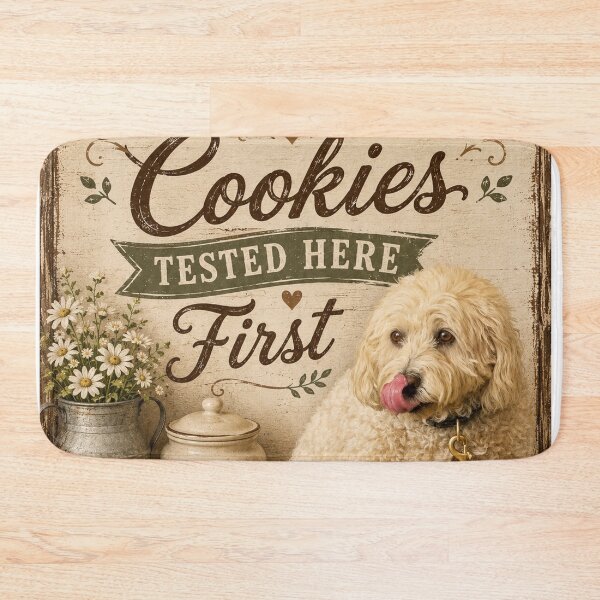Item preview, Fresh Baked Cookies Tested Here First – Farmhouse Dog Kitchen Decor designed and sold by Kimberly Palmer.