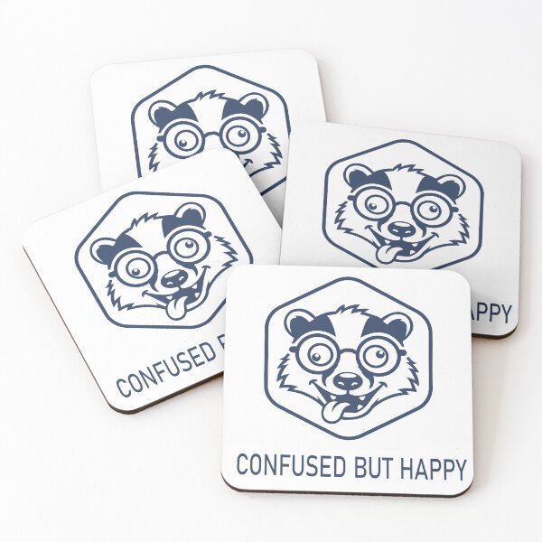 Item preview, Confused But Happy Funny Animal Logo Art designed and sold by MADBULL7.