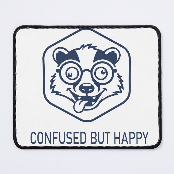 Item preview, Confused But Happy Funny Animal Logo Art designed and sold by MADBULL7.