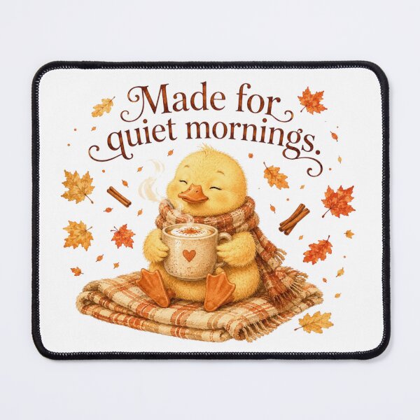 Item preview, Made For Quiet Mornings Cute Duck Autumn Coffee Aesthetic designed and sold by AQUILAKREO.