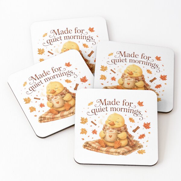 Item preview, Made For Quiet Mornings Cute Duck Autumn Coffee Aesthetic designed and sold by AQUILAKREO.