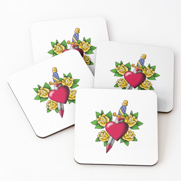 Item preview, heart dagger + roses designed and sold by saacstix.