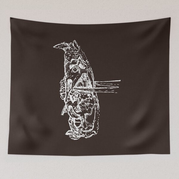 Item preview, Rat Skull & Skewers - Light Lines - (#2B1B17) designed and sold by The Stippler Process.