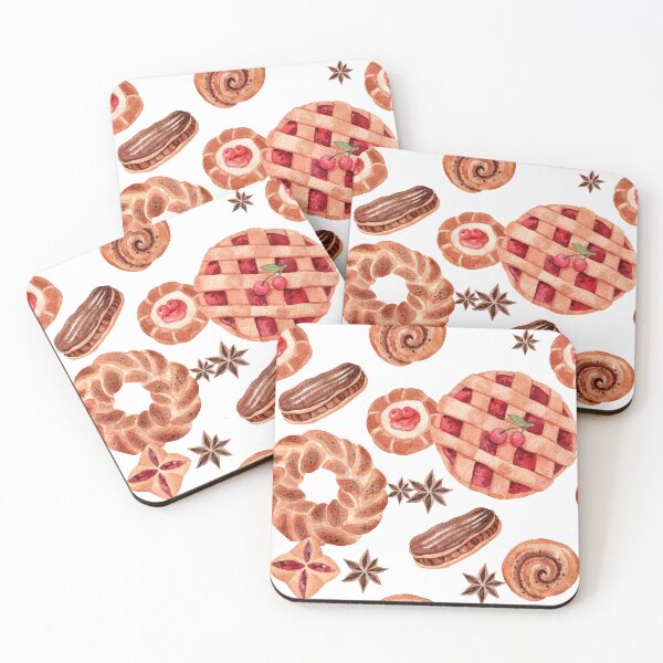 Item preview, Watercolor Bakery Pattern designed and sold by SashaZinch.