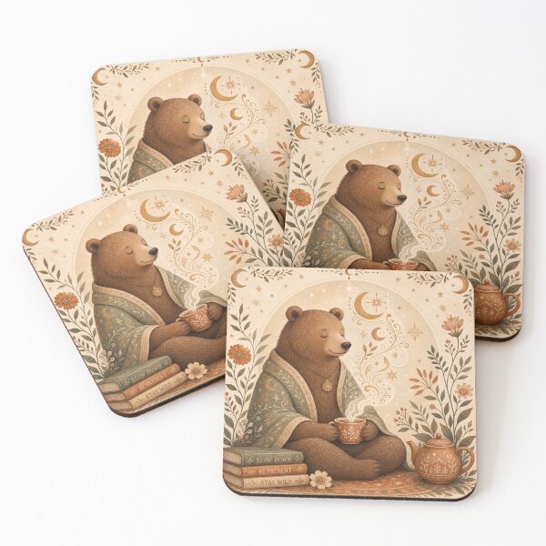 Item preview, Celestial Bear with Tea and Mindfulness Books designed and sold by Divinedesignbydulce.