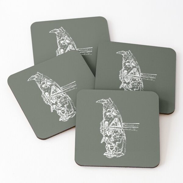 Item preview, Rat Skull & Skewers - Light Lines - (#555D50) designed and sold by The Stippler Process.
