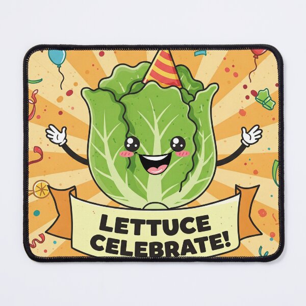 Item preview, Lettuce Celebrate Cute Kawaii Vegetarian Food Pun designed and sold by DesignsCreative.