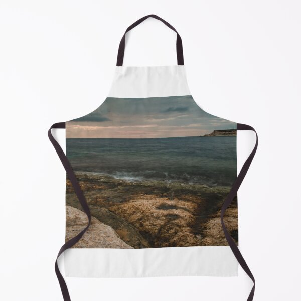 Item preview, Moody Rocky Shoreline and Coastal Harbor Waterfront Along Calm Sea Under Overcast Sky designed and sold by Nmallia.