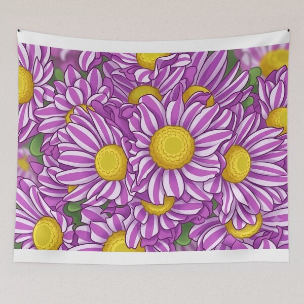 Item preview, Whimsical Pink & Purple Daisy Illustration – Vibrant Floral Cartoon Art Print designed and sold by AirCrayons27.