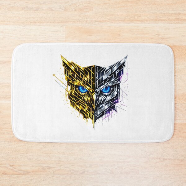 Item preview, Cyberpunk Owl – Geometric Gold & Silver Lines designed and sold by Naturalite19.