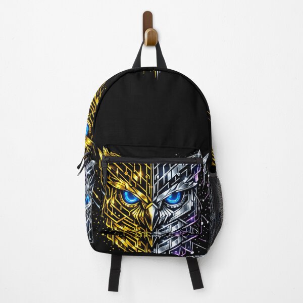 Item preview, Cyberpunk Owl – Geometric Gold & Silver Lines designed and sold by Naturalite19.