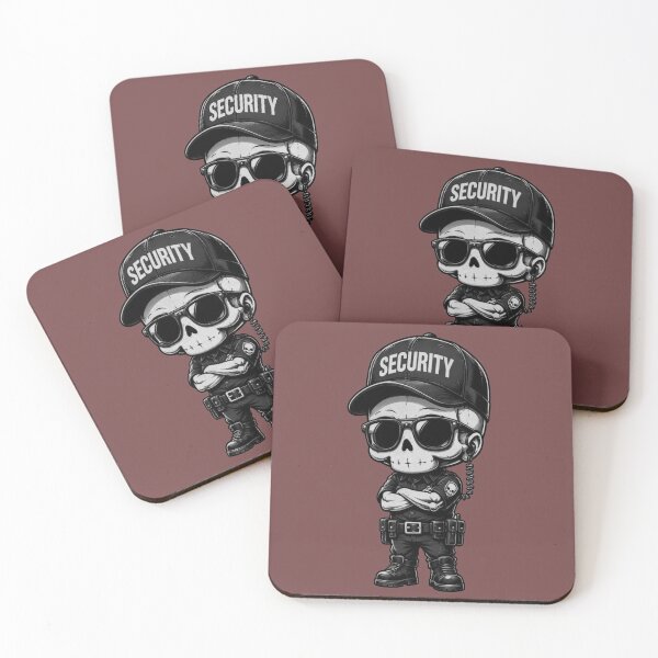 Item preview, Skull Security Guard Chibi Art – Funny Security Skeleton – Black White Poster Print designed and sold by RAYBIL.