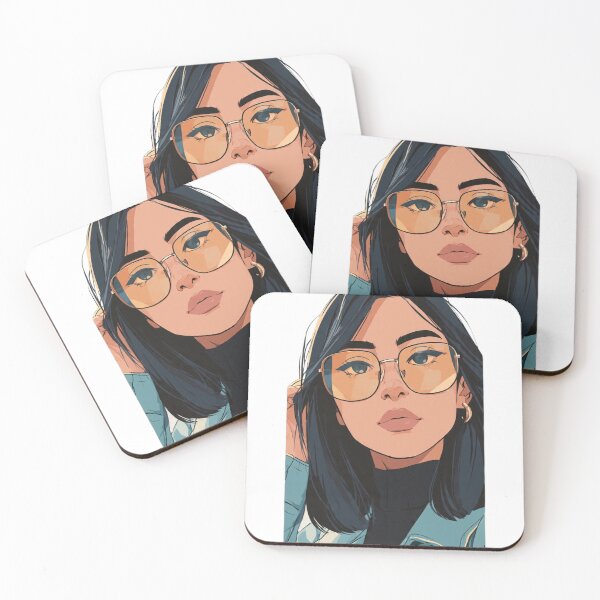 Item preview, Stylish Girl with Glasses Illustration | Trendy Fashion Portrait designed and sold by Nexahubonline.