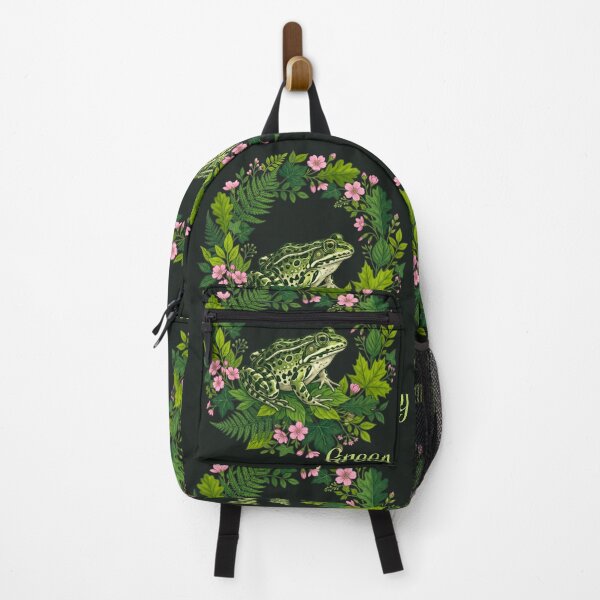 Item preview, Green Harmony Frog - Realistic Botanical Floral Circle Logo designed and sold by fit-and-fine26.
