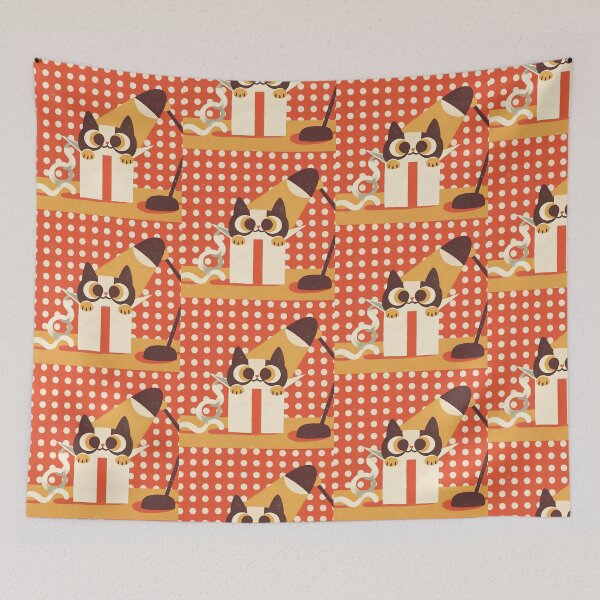 Item preview, Surprise Gift Cat | Cute Retro Style Illustration designed and sold by Angellacelin.